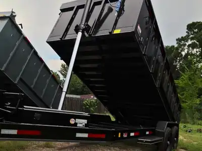 16 ft dump trailer at full lift