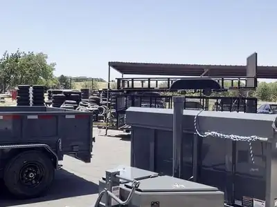 Finished trailers in the yard