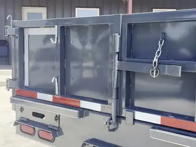 Dump trailer gate and tarp detail