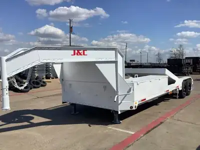 White gooseneck with built-in toolboxes