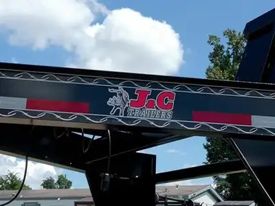 J&C decal on a gooseneck neck
