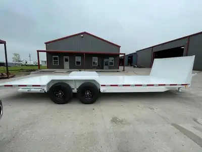 White car hauler, side view