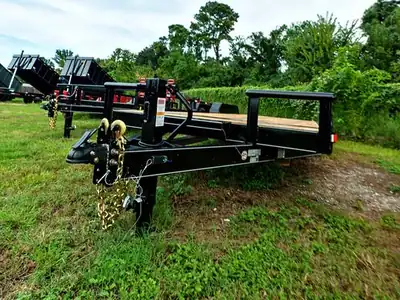 83x20 car hauler, front view