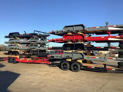 83x18 car haulers loaded for a dealer