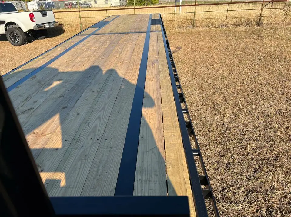 After: new treated-wood deck installed