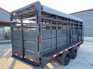 back and side view livestock trailer